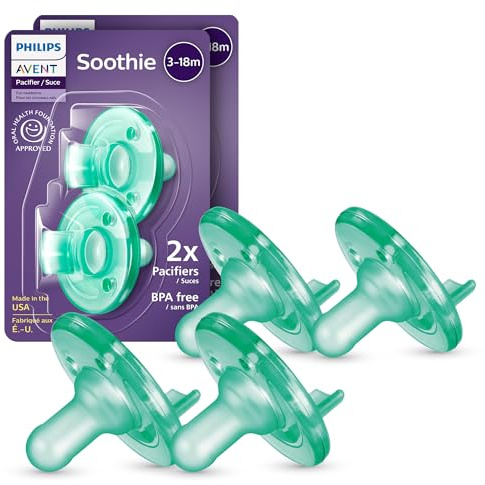 Philips Avent Soothie Baby Pacifier for 3-18 Months, BPA-Free, 4-Pack