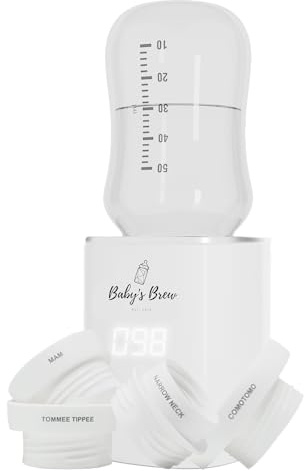 The Baby’s Brew 3.0 Portable Bottle Warmer Adapter Set, Breastmilk, Formula & Water Warmer, Smart Sensor Technology, Leak-Proof, Travel-Friendly, BPA-Free, | Single Warmer with 4 Adapters