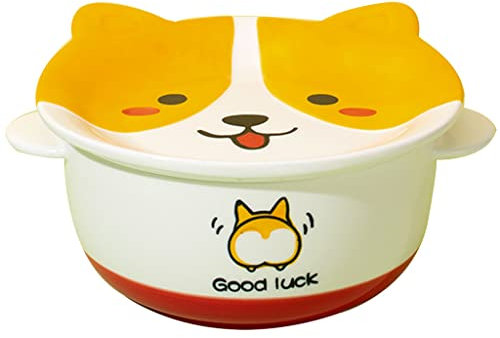 Ciotole Simpatiche Ceramica Riso per Studenti Ramen con coperchi Scodella per minestre per la casa Scodella per Cereali insalatiere da Ristorante
