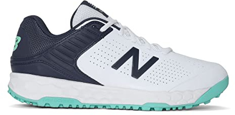 new balance Scarpe da cricket da uomo Ck4020J4 con punte in gomma, bianco/giada cyber - 8 UK, bianco