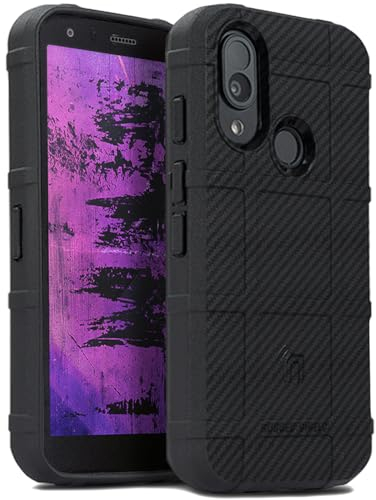 Nakedcellphone Case for CAT S62 PRO Phone, Special Ops Tactical Armor Rugged Shield Protective Cover - Black Carbon Fiber Design