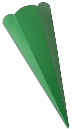 itenga Schultüten Rohling Zuschnitt aus stabilem Buntkarton glatt - 68cm - 6eckig - Schultüte Rohling zum Basteln (grün)