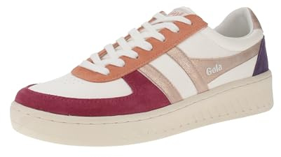 Gola Unisex Grandslam Quadrant Sneaker, Off White/Cerise/Rose Gold/Plum, 41 EU