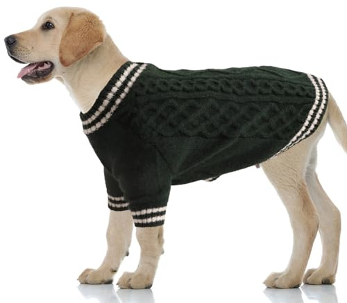 LiebeDD 3XL Jersey Perro Navidad Suéter para Perros Ropa Suéter para Perros Pijama Perro Cálido de Invierno Jersey para Perro Pequeño Mediano y Grande, Verde