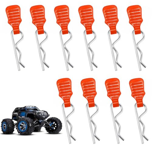 10 Stück RC Karosserie Clips, R Typ Splint Silber Splinte Körper Shell Pin RC Karosserieklammern RC Zubehör für 1/8 1/10 Fernbedienung Auto Shell Modell Ersatzteil