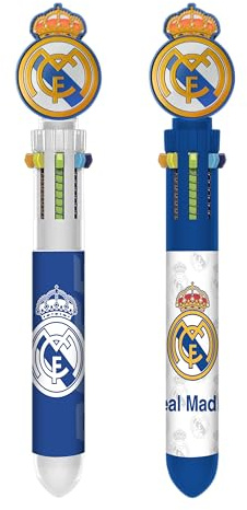 Kids Licensing - Kulspetspenna med 10 färger med topper 3D Real Madrid