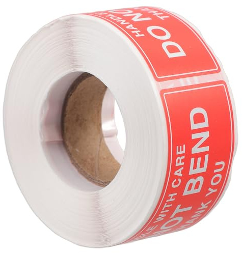Artibetter Autocollants Rouges « Ne Pas Plier » Étiquettes D'avertissement Pratiques en Papier Auto-adhésif Lot de 250 pour Emballage et Expédition de Colis
