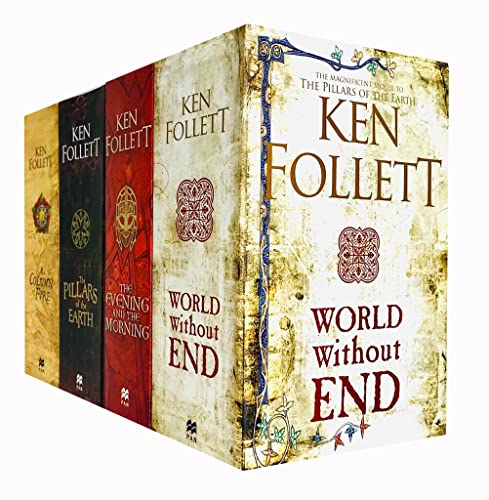 Kingsbridge Novels Collection 4 libri impostati da Ken Follett (La sera e il mattino, I pilastri della terra, Mondo senza fine, Una colonna di fuoco)