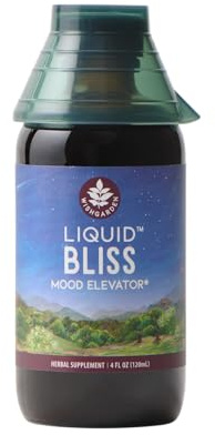 WishGarden Herbs Liquid Bliss Mood Elevator - Plant-Based Herbal Supplement with Organic Cacao, Cotton Root, Passionflower, Increases Sense of Connection, 4oz