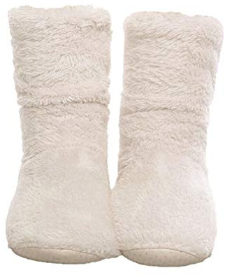 FRALOSHA Women's Slipper Sock Coral velvet indoor Spring-autumn Super Soft Warm Cozy Fuzzy lined booties slippers (27cm) White