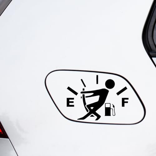 Hatcherabilia Male Empty Fuel Cap Sticker - Funny Car Stickers - Car Decals - Bumper Stickers - Campervan Stickers - Car Window Stickers - Campervan Decals - Car Vinyl Stickers (Black)