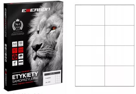 100 ark universella etiketter DIN A4 (8 etiketter 105 x 74 mm per ark) 800 fraktetiketter tomma etiketter självhäftande etiketter på ark vita rektangulära etiketter för personligt tryck