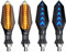 Greluma 4 Stk 12V Universal Motorrad Blinker Blinker Bernstein Licht Zweifarbig 17 LEDs Blau Gelb Lampe
