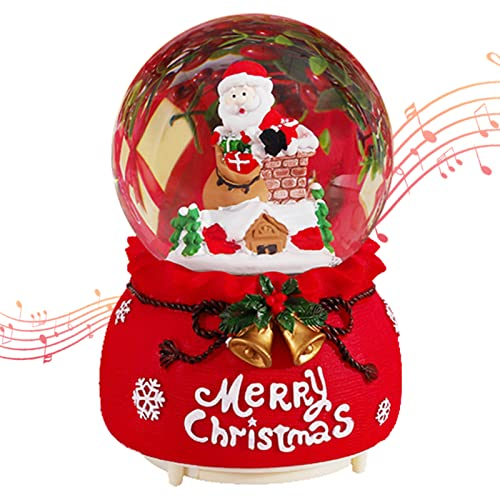 Lanterna di Natale Palla d'acqua Babbo Natale Musica Palla d'acqua Lanterna di Natale Rotazione Acqua Lampeggiante Palla di Neve Lanterna per I Regali e la decorazione della Casa
