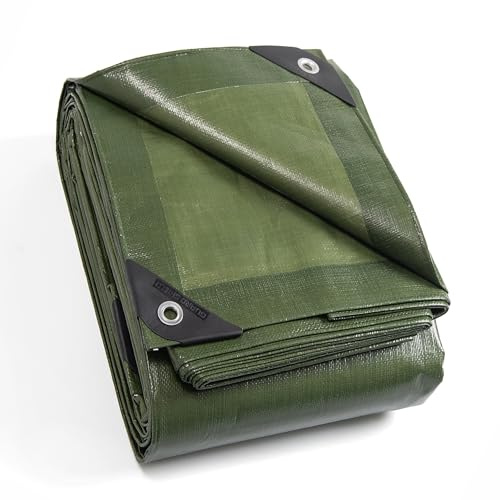 GUARD SHIELD Telo da copertura in tessuto con occhielli 2x2m 160g/m² Verde – Telo protettivo universale, impermeabile, resistente allo strappo, stabilizzato ai raggi UV, resistente alla muffa