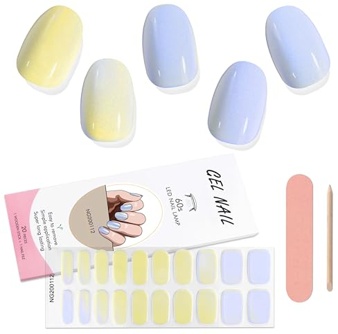 Kalolary Gel Nail Polish Strips, Nail Art Sticker Wraps - Waterproof, UV/LED Lamp Required
