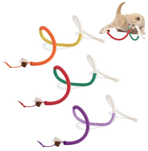 Vaktop Katzenminze Stick, 3 Stück Kauspielzeug Katze Beißseil, Interaktives Katzen Kausticks für Katzen Zahnpflege und Gegen Mundgeruch (Mehrfarbiger)