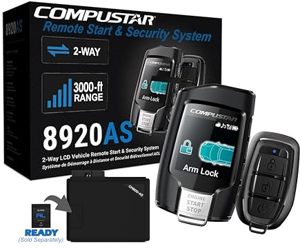 Compustar All-in-One CS8920-AS 2-Way Interactive LCD Remote Starter Kit & Alarm System (Up to 3,000-FT Range)