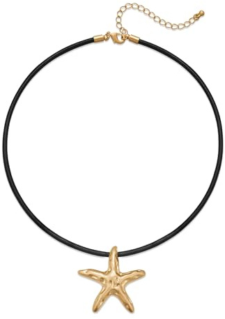 LILIE&WHITE Sommarhalsband med snäckskal – maritim guldkedja med sjöstjärna, snäckskal – strandsmycke för kvinnor sommarsemester och vardag, 1, Koppar, Ingen ädelsten