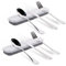 Besteck Set - 2 Personen Camping Besteck mit Koffer, Edelstahl Reisebesteck Löffel Messer Gabel, Campingbesteck Tragbares Camping Besteckset Wiederverwendbares für Picknick Outdoor