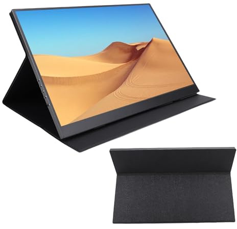 Portable Monitor, 16in SRGB 4K 120Hz Gaming Monitor, HDMI USB C Travel Extern Display med 2 Högtalare, Skyddsfodral, Skärmförlängare för Bärbar Dator, Mac, Switch