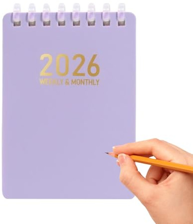 Qyljeiwred Agenda diaria | Calendario diario 2026, tamaño de bolsillo, cuaderno de trabajo A7 suave para notas de campo, reuniones, escuela, universidad, derecho, aula