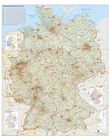 Verkehrswegekarte Deutschland Wandkarte/Poster NEUE AUFLAGE