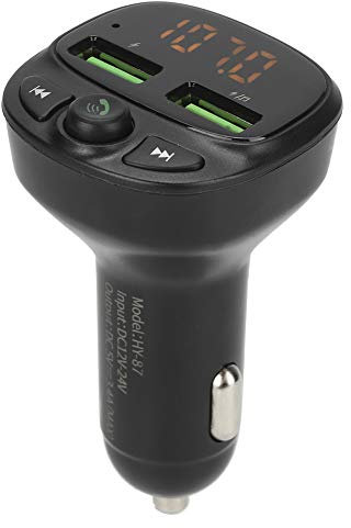 Transmetteur FM Bluetooth V5.0 pour voiture, lecteur de musique adaptateur radio FM Bluetooth sans fil rétroéclairé par LED avec appels mains libres