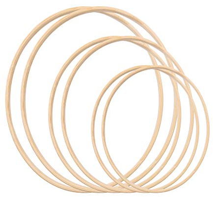 Gukasxi Ghirlande floreali grandi in bambù, 6 pezzi (20/25/33 cm), per macramè, artigianato fai da te, acchiappasogni, decorazione per corona di nozze e artigianato da appendere alla parete