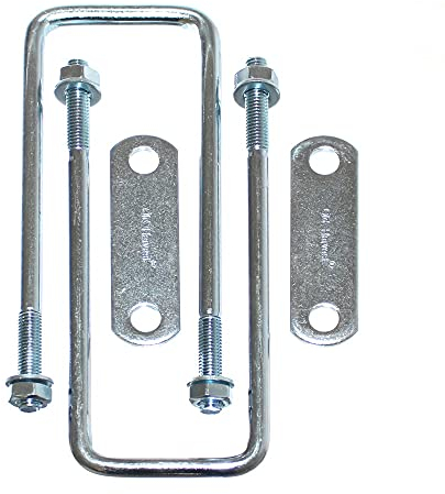 Old-Harvest 2X U-Bügel mit Gegenplatte 180x63mm M10 Bügelschraube für Anhänger Staukiste Deichselbox Haltebügel Bügelschelle Befestigung Neu