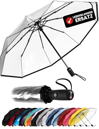 Windproof Travel Umbrella - Compact & Withstands Winds up to 85MPH, Strongest Premium Auto Folding Umbrella for Rain and Sun - Durable, Light & Portable for Women & Men, Fits Backpack & Cars