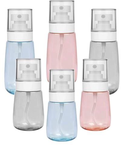 Botella de Spray, 3x 30 ml Pulverizador Agua y 3x 80 ml Atomizador de Perfume, Bote Spray Pulverizador Peluqueria, Botellas Spray Fijador Maquillaje, Botes de Aerosol de Viaje para Contienen Líquidos