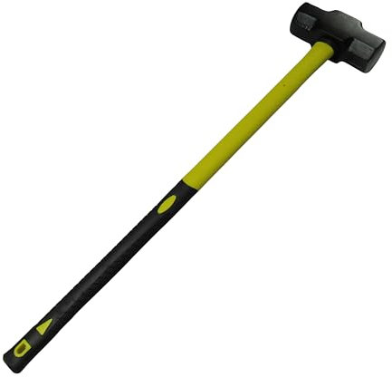 Heavy Duty Lump Sledge Hammer with Fibreglass Handle (7lb 10lb 14lb Long Club Sledgehammer) (10 Pound (4.5KG))