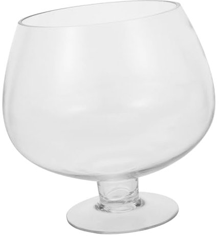 Happyyami Round Glass Goldfish Tank Large Decorative Fish Tanks Aquariums Desktop Aquarium