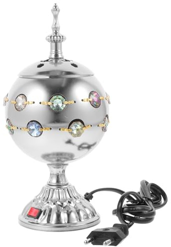 Zerodeko rökelsestavar brännare elektrisk bakhoor- rökelsebrännare arabisk USB-rökelsebrännare Ramadan muslimsk rökelsehållare bakhoor-rökelsehållare för hemmet silver