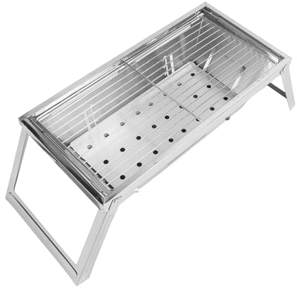 Barbecue Portatile a Carbone, Barbecue Pieghevole a Carbone Barbecue Tavolo da Tavolo Per Esterni in Acciaio Inossidabile, Barbecue Per Cucinare All'aperto, Campeggio, Picnic sulla Spiaggia