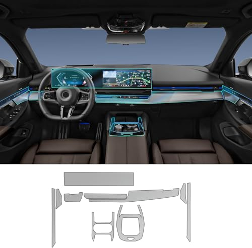 FDAIUN For BMW 5 Series G60 i5 2024 8.5 mil TPU PPF Pre-Cut Self-Adhesive Car Interior Transparent Paint Protection Film Accessories (Complete Set of 10 Pieces)