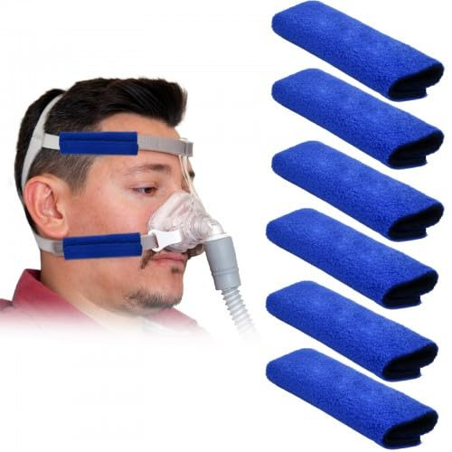 CPAP komfortkuddar för bälte, CPAP ansiktskuddar CPAP-skydd, 6 st CPAP-bandskydd, CPAP nackkudde för pannband, CPAP remmar, CPAP remkuddar