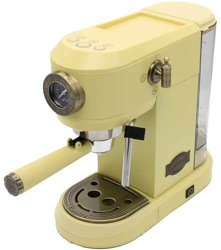 Kaiser Empire KA 2005 Retro Vintage Style Espresso Coffee Machine, Stainless Steel Portafilters, Removeable Drip Tray, 1.1L Water Tank (Ivory)