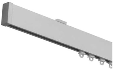 TENDE ARREDO TESSILE - Binario Tenda Soffitto Scorrevole (280 cm) Zineffa per Tenda, Binario a Onda Decorativo in Alluminio con Tappi Terminali e Occhielli in PVC per Tende su Misura (Grigio)