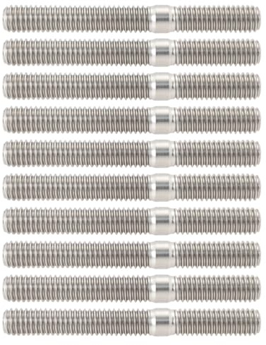 The Lord of the Tools 10pcs M6 Carburetor System Stud Nut Exhaust Manifold Studs DIN 835 M6x18 to M6x30 Double End Threaded Stud Screw Bolt 304 Stainless Steel Male Threaded Rod Bar Studs