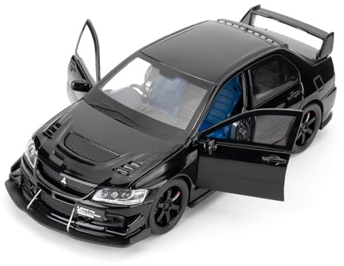 BGHSCA 1/32 Scale Mitsubishi Lancer Evolution Diecast Car Model, Alloy Pull Back Model Car Toy with Sounds and Lights, Vehicle Toy for Kids Boys Girls and Adults, Birthday Gift（Black）