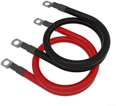 Câble de batterie de voiture 50 cm 12 V 2 AWG avec bornes à anneau M10 pour un débit de courant maximal