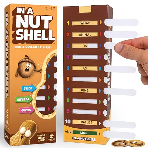 CONFIDENT? in A Nutshell: Slide & Reveal Word Guessing Board Game with 450+ Questions - Fun Family Party Game for Kids & Adults, Ages 10+, 2-20 Players, 20 Minute Playtime