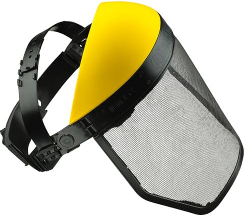 Lemag srl Visiera Protettiva con Rete Regolabile – Leggera e Traspirante – Ideale per Lavori di Giardinaggio, Taglio Legna, Potatura e Decespugliatore – Regolazione Comoda