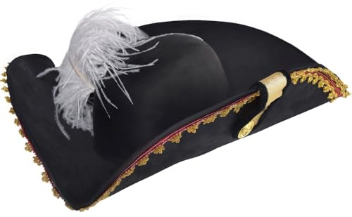 Amscan Black Pirate Captain's Hat - 1 Piece - Perfect for Costume Play & Themed Parties