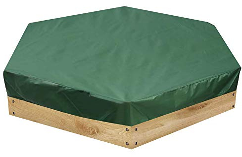 ningdeCK Sandkasten-Abdeckung, wasserdicht, staubdicht, für Sandkasten-Pool, Schutz sechseckig, grün, Sandkasten-Abdeckung mit Kordelzug, vermeiden Sie den Sand und Spielzeug Kontamination
