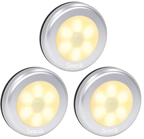 JINHH Motion Sensor Lights Battery Operated LED Night Light Safety Lamp Step Lights Under CABI Lights for Stair Bathroom Closet Hallway Path