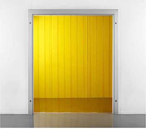 SYFXZZDS Tenda in PVC a Strisce Industriali per Congelatori Walk-in, Raffreddatori, Porte Magazzino, Giallo (Color: 1.5mm, Size: 120x200cm)