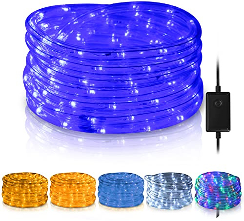 SWANEW Manguera LED Exterior, 30m Tubo LED Impermeable, Led Manguera de Luces, LED Luces de Tira con Enchufe, para Iluminación Jardín-Azul